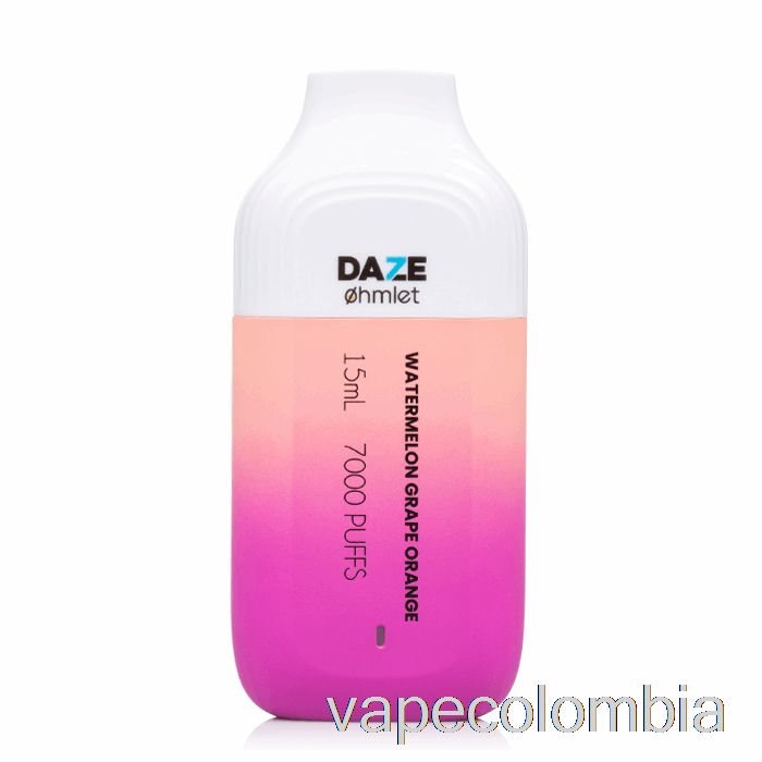 Vape Kit Completo 7 Daze Ohmlet 7000 0% Cero Nicotina Desechable Sandía Uva Naranja
